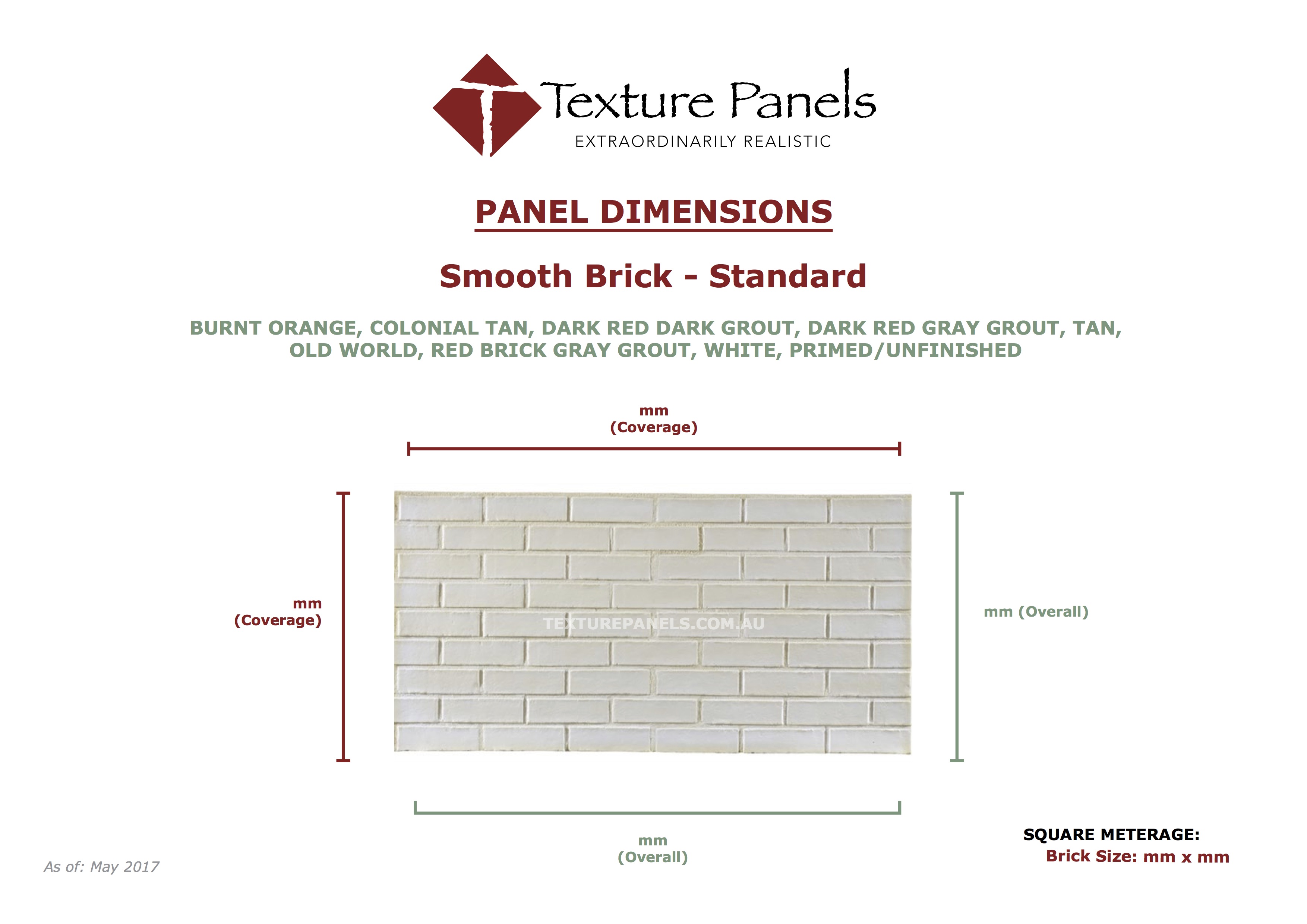 Smooth Brick - Dimensions